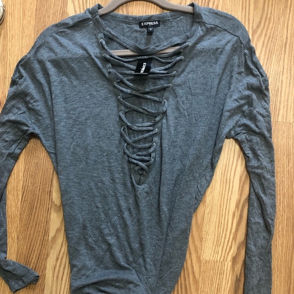 Express Tops - Express Long sleeve shirt with open neck